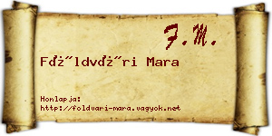 Földvári Mara névjegykártya